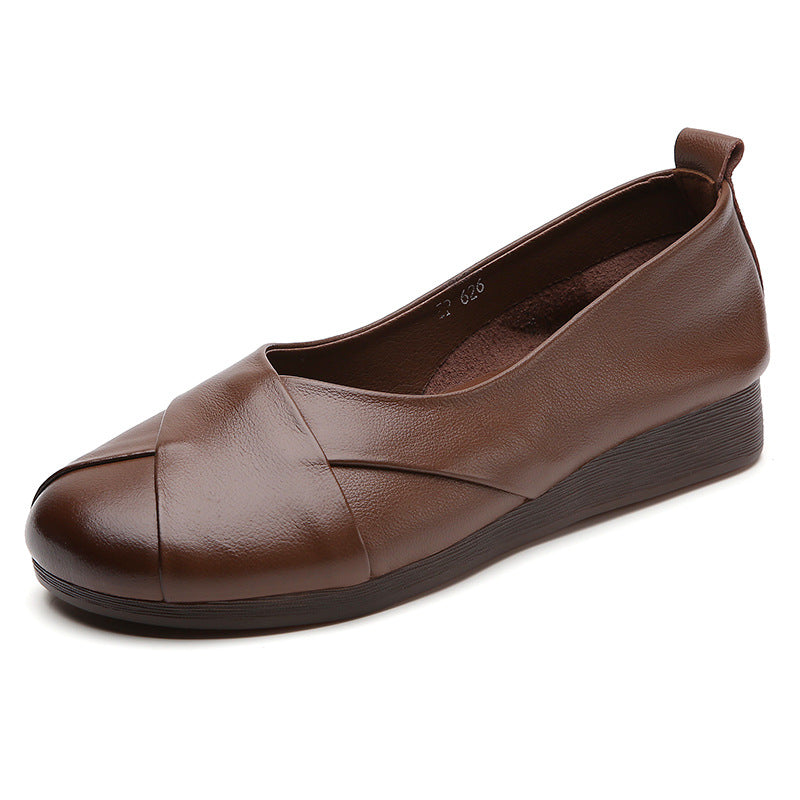 Zapatos planos de piel genuina para mujer – ideales para todo el año