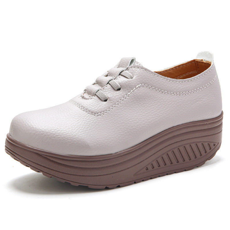 Zapatos de piel con altura extra tipo slip-on