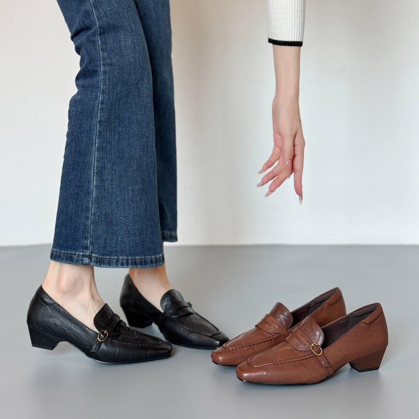 Zapatos de piel genuina estilo retro – versátiles y combinan con todo