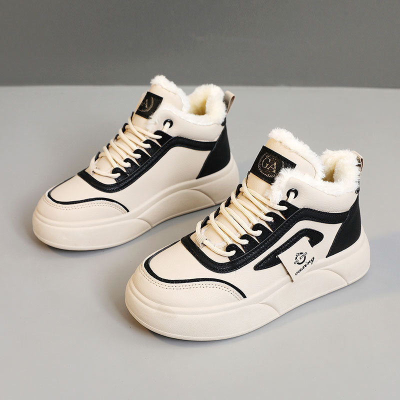Zapatos casuales de terciopelo de suela gruesa de invierno