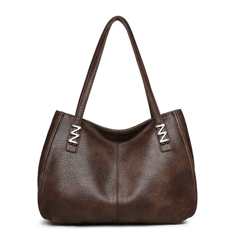 [100% cuero genuino]Bolso de mano de gran capacidad