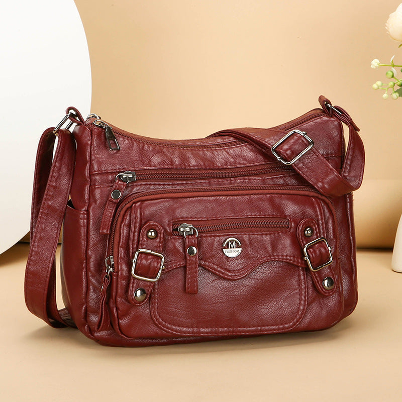 Bolso de mujer multicapa con múltiples bolsillos