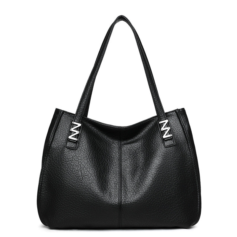 [100% cuero genuino]Bolso de mano de gran capacidad