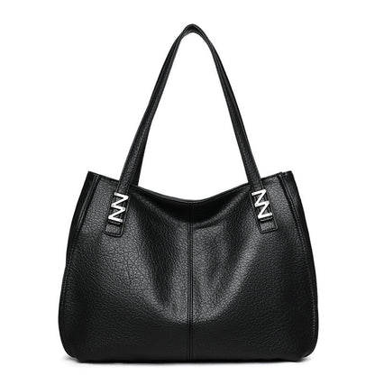 [100% cuero genuino]Bolso de mano de gran capacidad