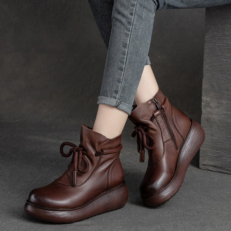 Botines con Caña Fruncida y Plataforma