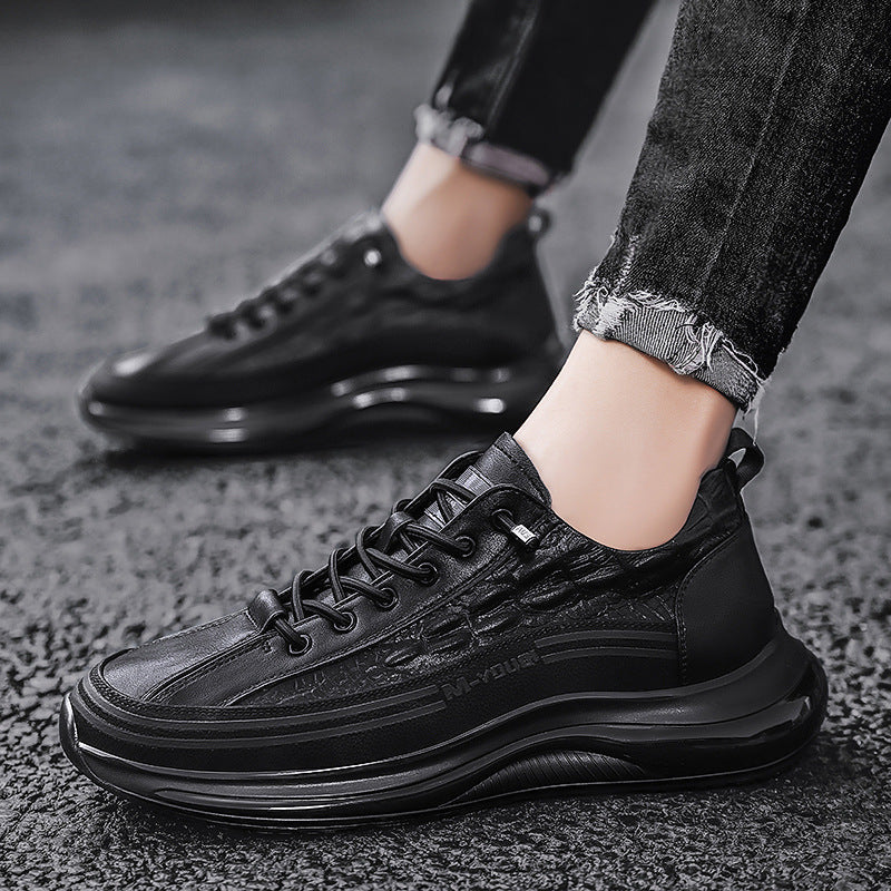 [100% piel de vacuno]Zapatos de piel de alta calidad con grabado de cocodrilo