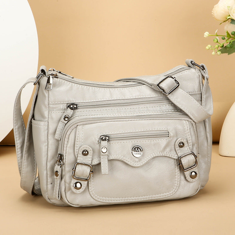 Bolso de mujer multicapa con múltiples bolsillos