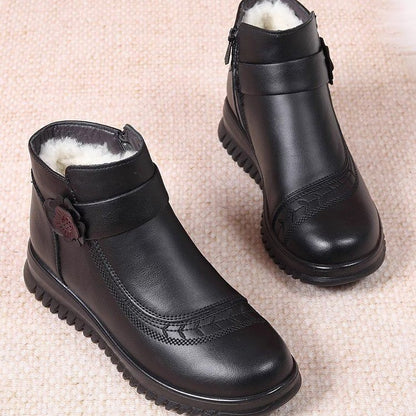 Botines Negros para Mujer con Flor Decorativa