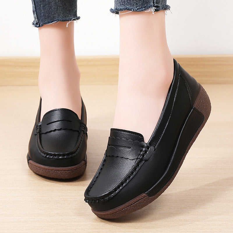 Zapatos de Piel Slip-On con Plataforma