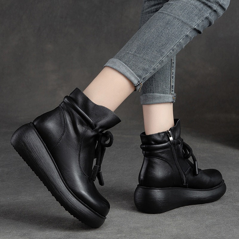 Botines con Caña Fruncida y Plataforma