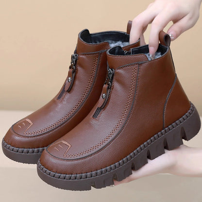 Botines de Mujer con Plataforma Gruesa y Forro Cálido