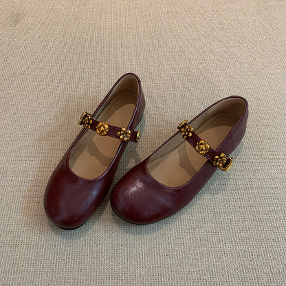 Zapatos Mary Jane de piel en rojo – nuevo modelo
