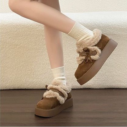 Botines de Plataforma con Peluche para Mujer