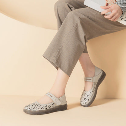 Zapatos de piel genuina con suela de goma flexible