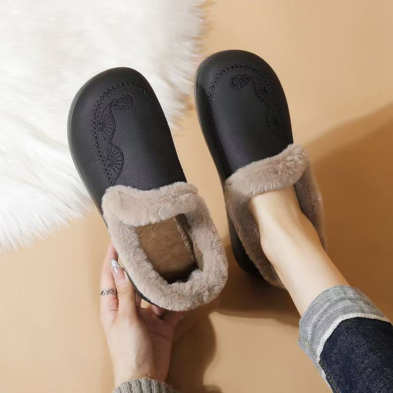 Mocasines para Mujer con Forro Afelpado y Diseño Bordado