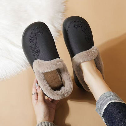 Mocasines para Mujer con Forro Afelpado y Diseño Bordado