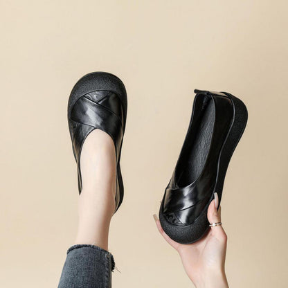 Zapato de Piel Cómodo Estilo Vintage Mujer.