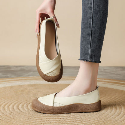 Zapato de Piel Cómodo Estilo Vintage Mujer.