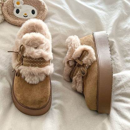 Botines de Plataforma con Peluche para Mujer