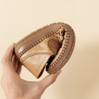 Zapatos de piel genuina con suela de goma flexible