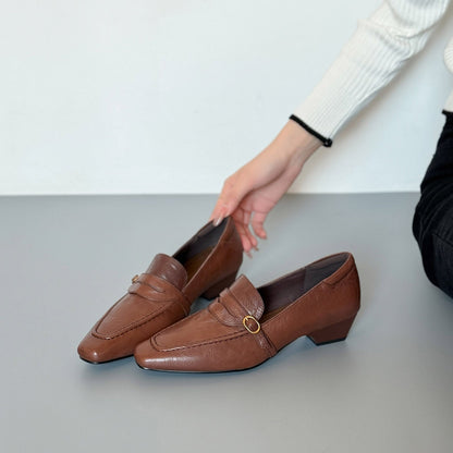 Zapatos de piel genuina estilo retro – versátiles y combinan con todo
