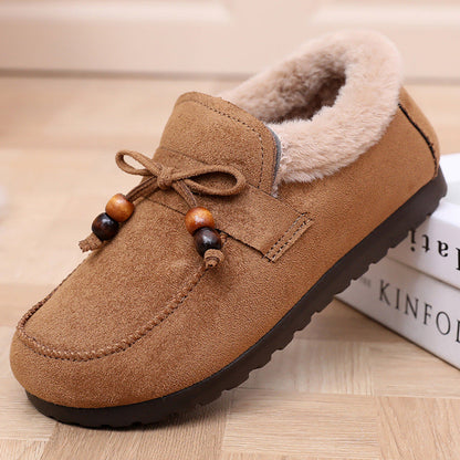 Zapatos de algodón con forro polar y sin cordones