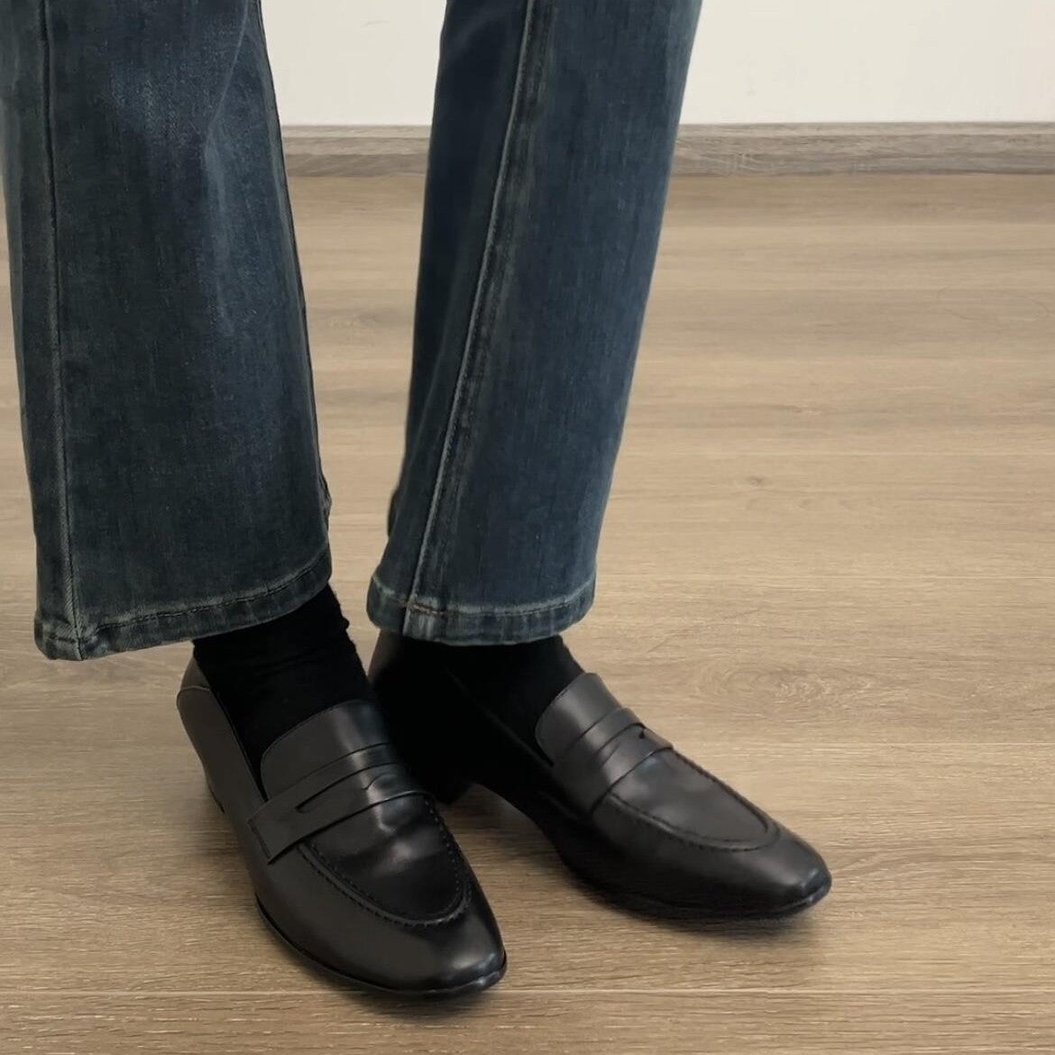 Mocasines de piel de cordero estilo retro