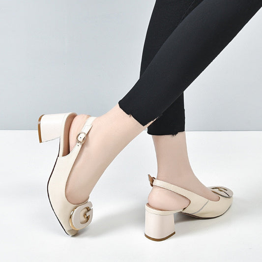Sandalias cómodas de tacón de bloque G