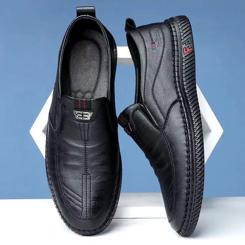 Zapatos casuales de cuero genuino para hombres