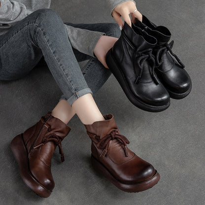 Botines con Caña Fruncida y Plataforma
