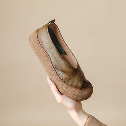 Zapato de Piel Cómodo Estilo Vintage Mujer.