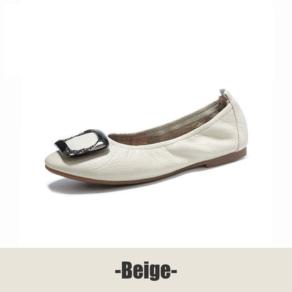 Zapatos casuales de piel de res de primera capa con suela suave