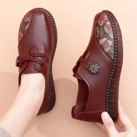 2025 Zapatos de piel de vacuno con suela blanda