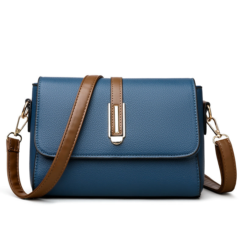Bolso de piel suave en colores contrastantes para mujer