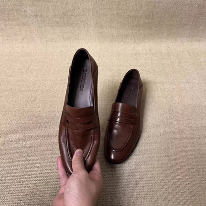 Mocasines de piel de cordero estilo retro