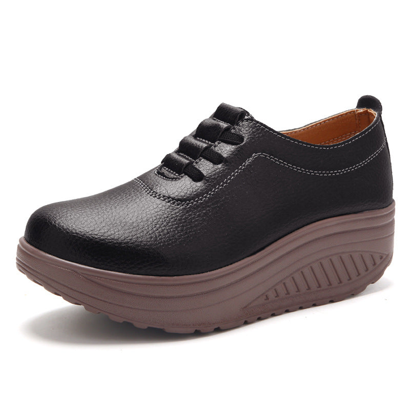 Zapatos de piel con altura extra tipo slip-on