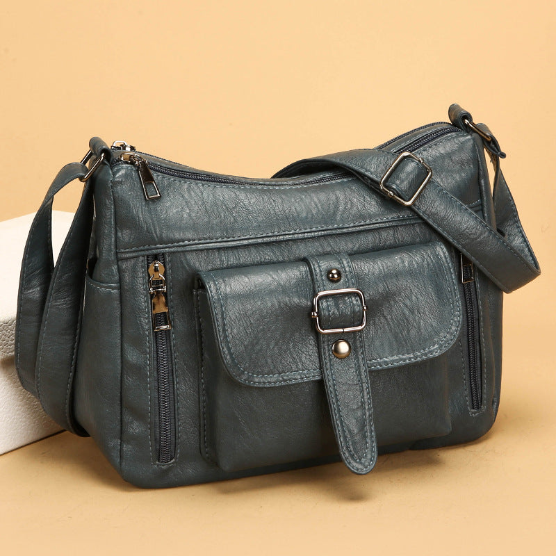 Bolso vintage de piel auténtica suave