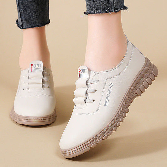 Zapatos casuales de cuero con suela blanda