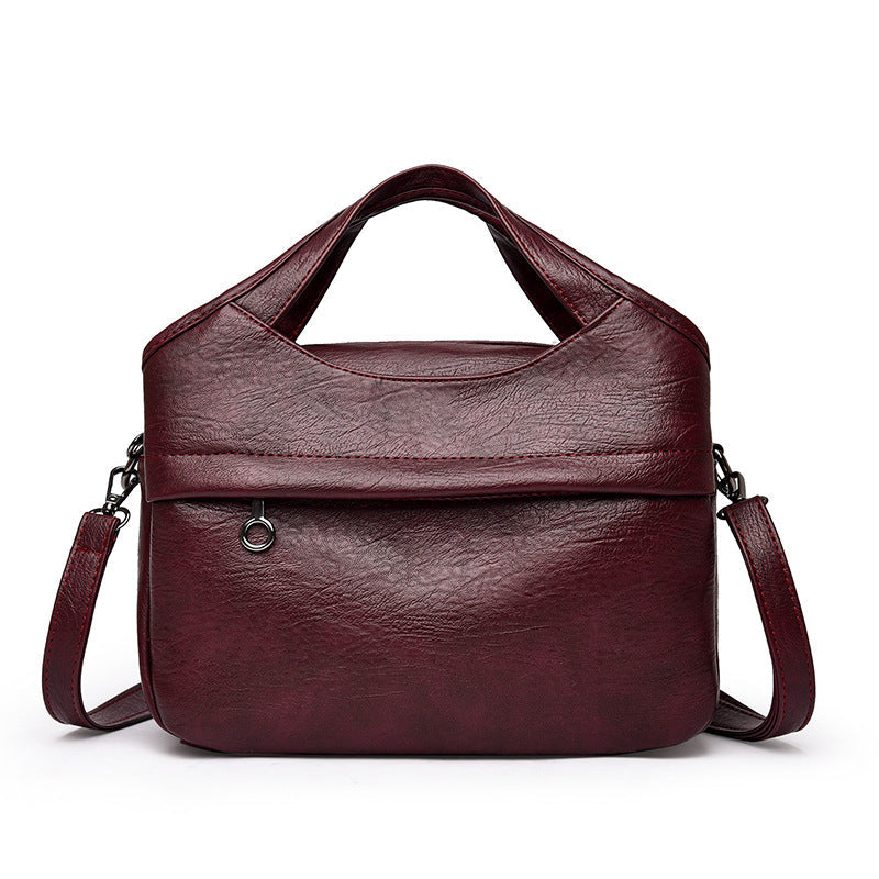 Bolso retro de gran capacidad de piel suave