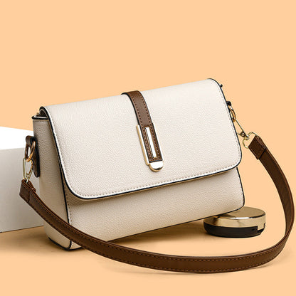 Bolso de piel suave en colores contrastantes para mujer