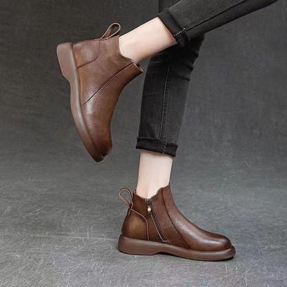 Elegancia sin Esfuerzo｜Botines de Piel para Mujer