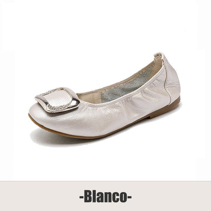 Zapatos casuales de piel de res de primera capa con suela suave