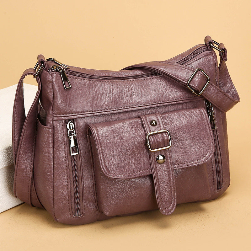 Bolso vintage de piel auténtica suave
