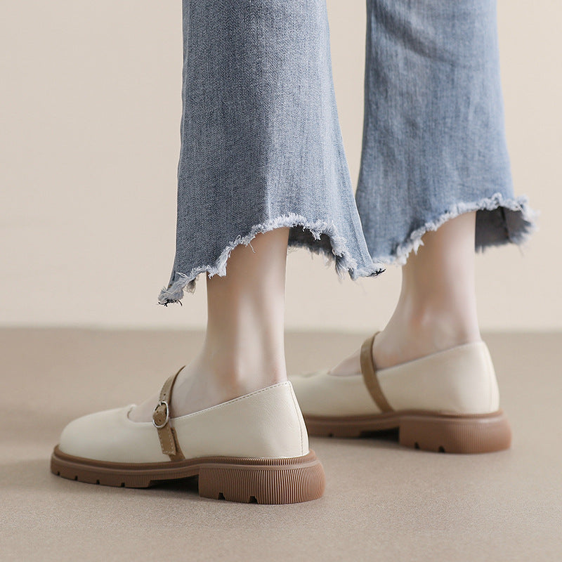 Zapatos Mary Jane de punta redonda con plataforma