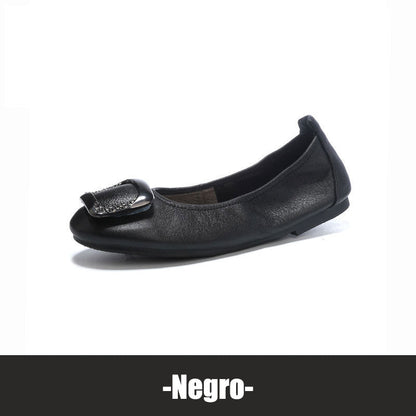 Zapatos casuales de piel de res de primera capa con suela suave