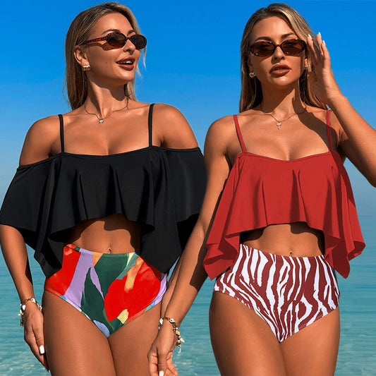 Traje de baño de dos piezas estampado