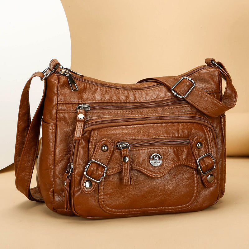 Bolso de mujer multicapa con múltiples bolsillos