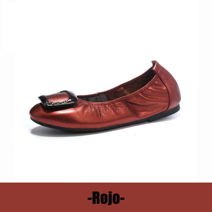 Zapatos casuales de piel de res de primera capa con suela suave