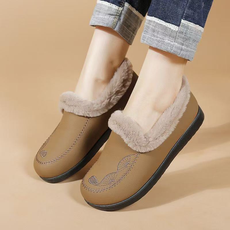 Mocasines para Mujer con Forro Afelpado y Diseño Bordado