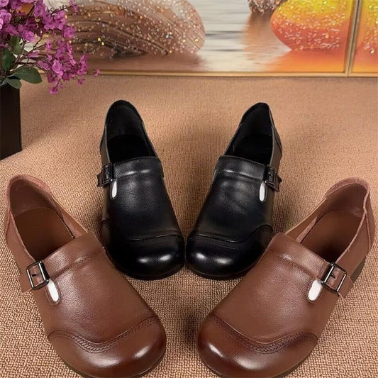 Zapatos planos de piel de vacuno suave